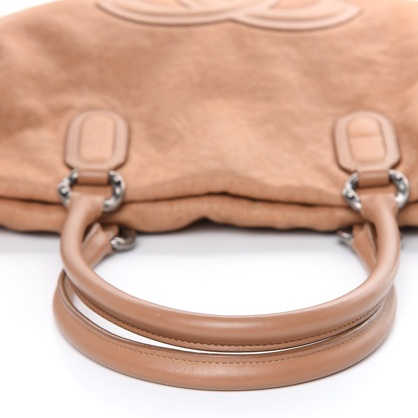 Calfskin CC Shoulder Bag Dark Beige