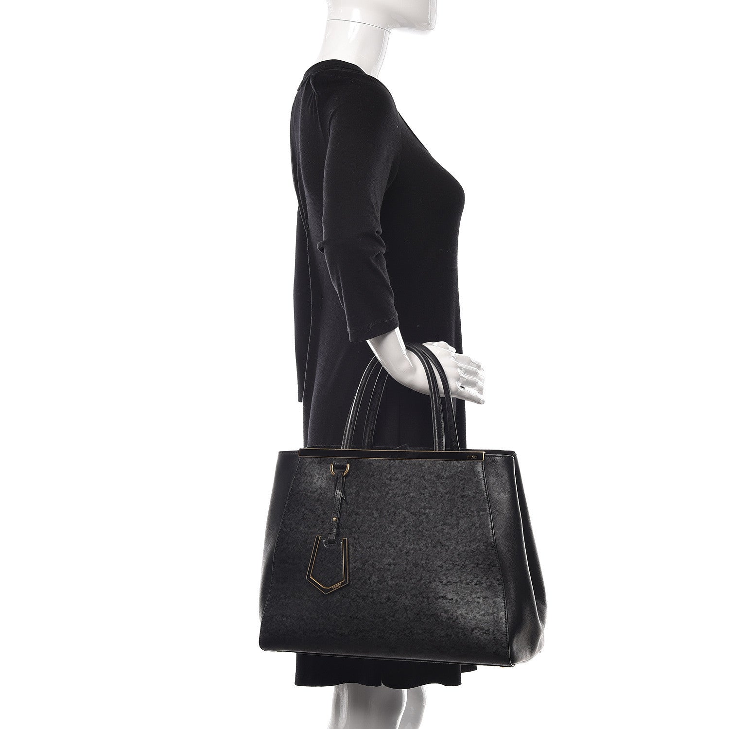 Fendi Vitello Elite Regular 2Jours Tote Black 3 of 11