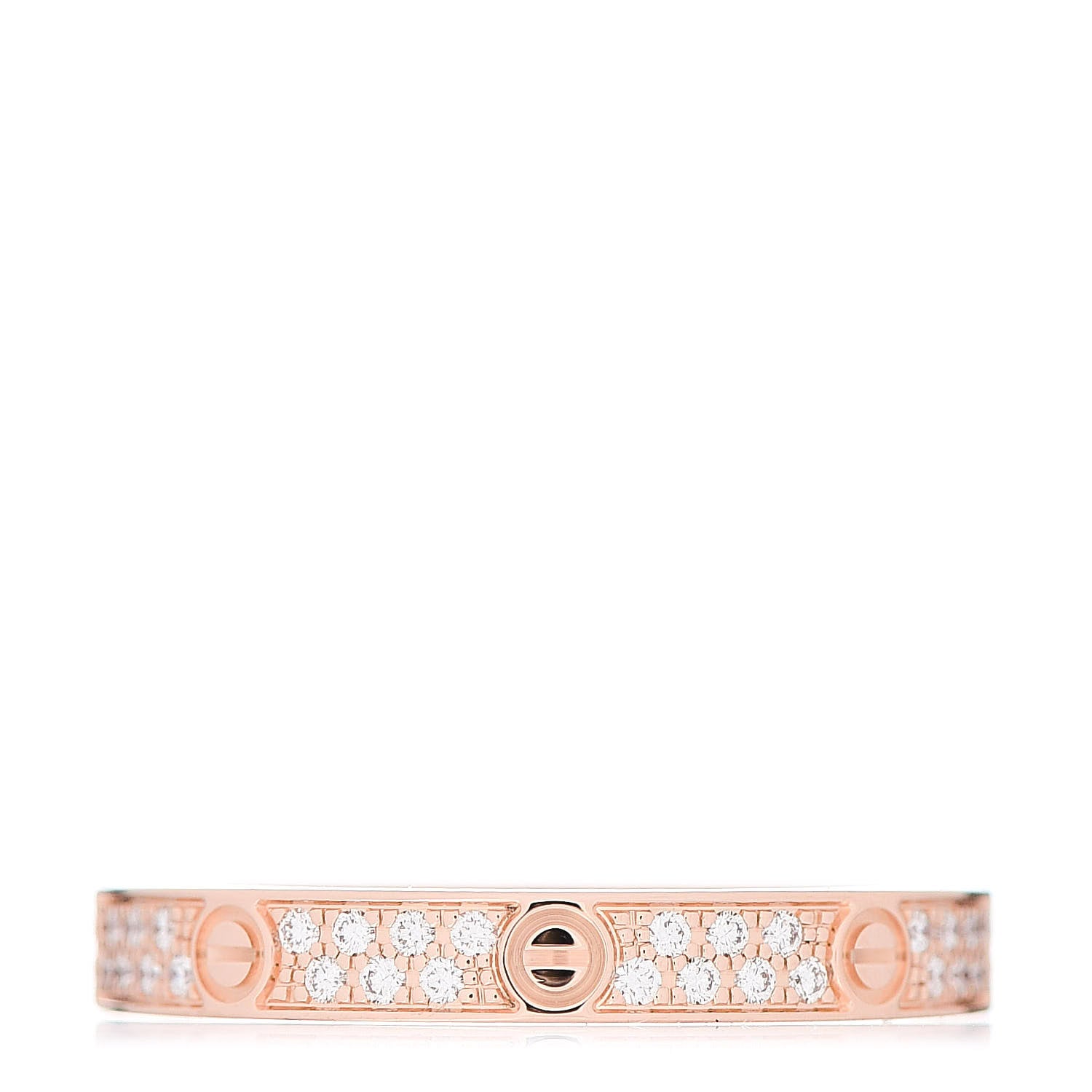 Cartier 18K Pink Gold Diamond 2.6mm LOVE Paved Band Ring 49 4.75 1 of 5