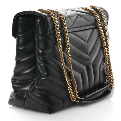 Saint Laurent Calfskin Y Quilted Monogram Medium Loulou Chain Satchel Black 3 of 11