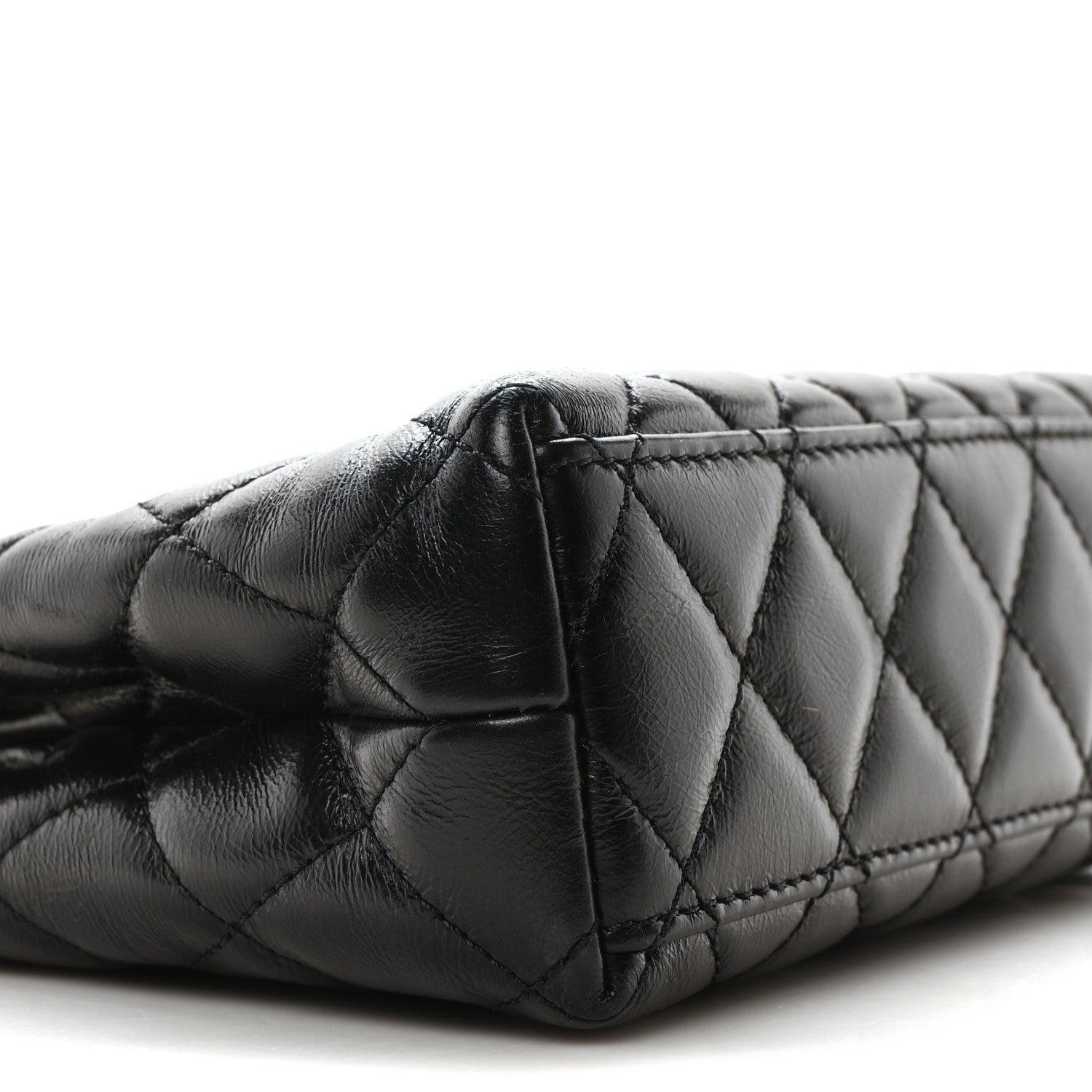 Chanel Shiny Aged Calfskin Quilted Nano Kelly Shopper Black 9 of 11