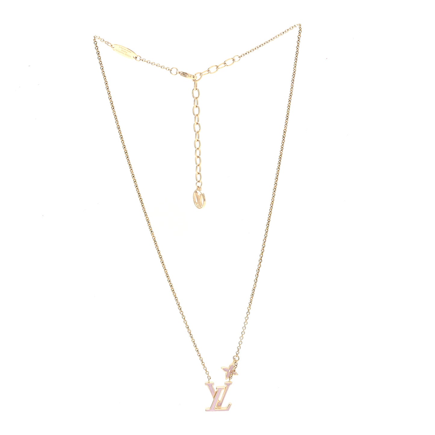 Enamel LV Iconic Necklace Gold Pink