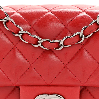 Chanel Lambskin Quilted Mini Rectangular Flap Red 8 of 14