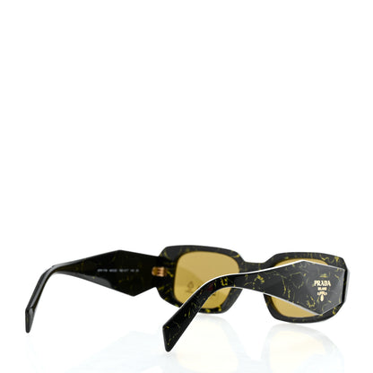 Prada Acetate Symbole Marbled Sunglasses SPR 17W Black Yellow 4 of 8
