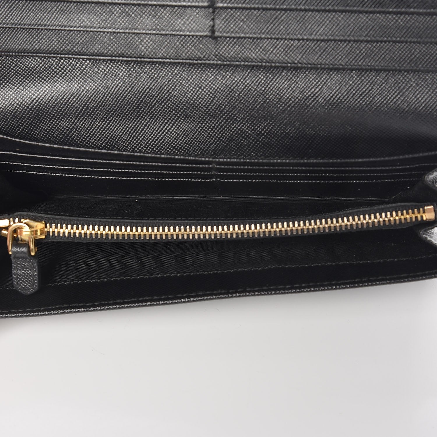 Prada Saffiano Bow Continental Wallet Nero Black 5 of 7
