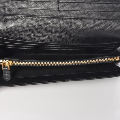 Prada Saffiano Bow Continental Wallet Nero Black 5 of 7