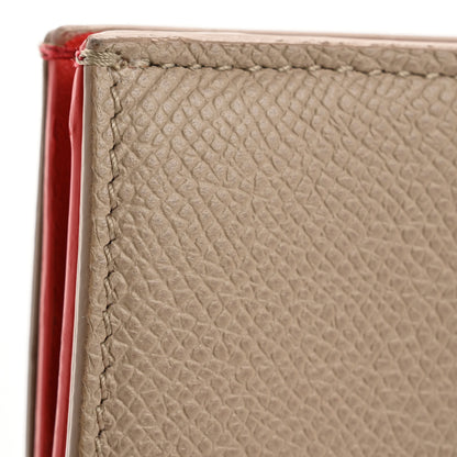 Celine Grained Calfskin Large Multifunction Strap Wallet Light Taupe Red 9 of 10