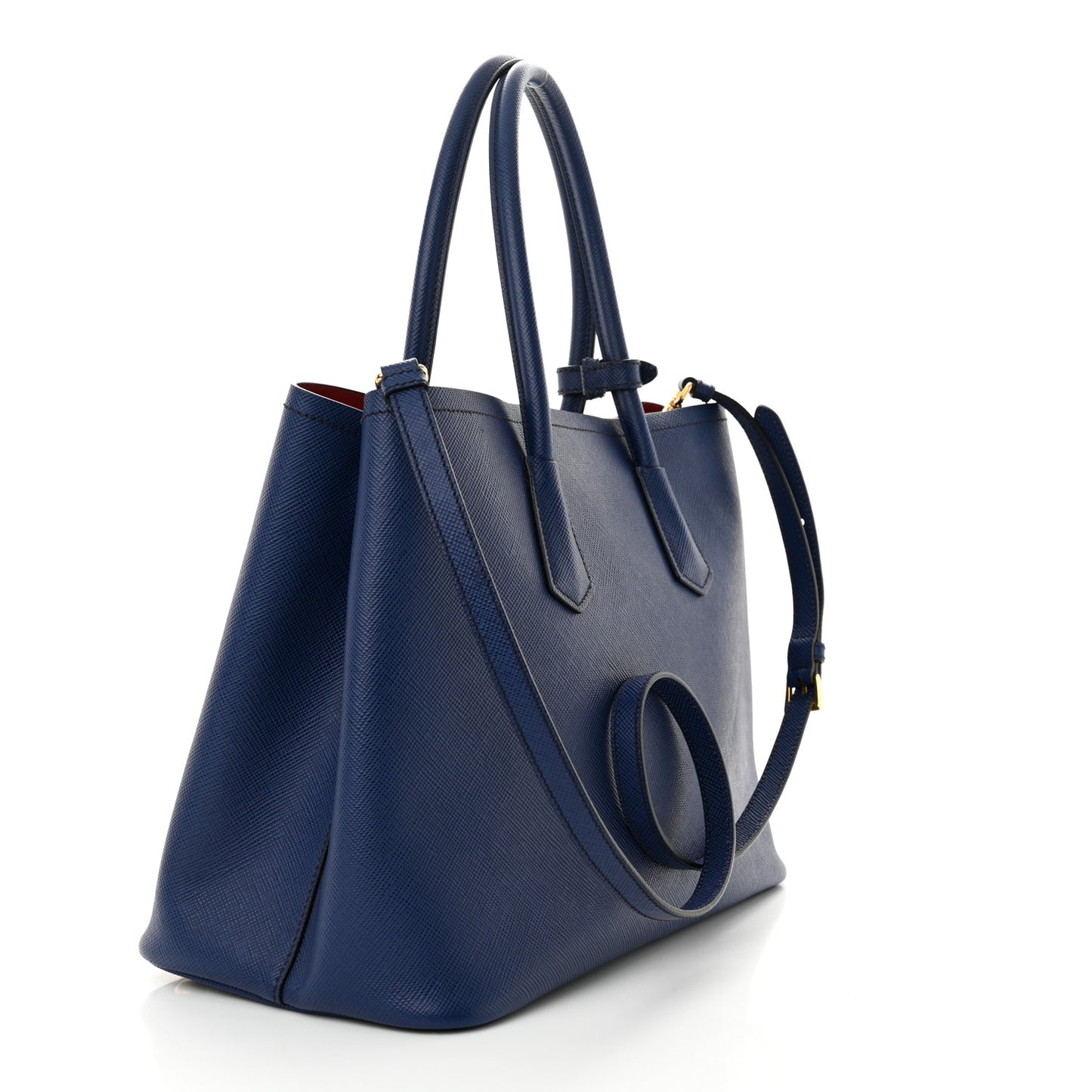 Saffiano Cuir Large Double Bag Bleuette