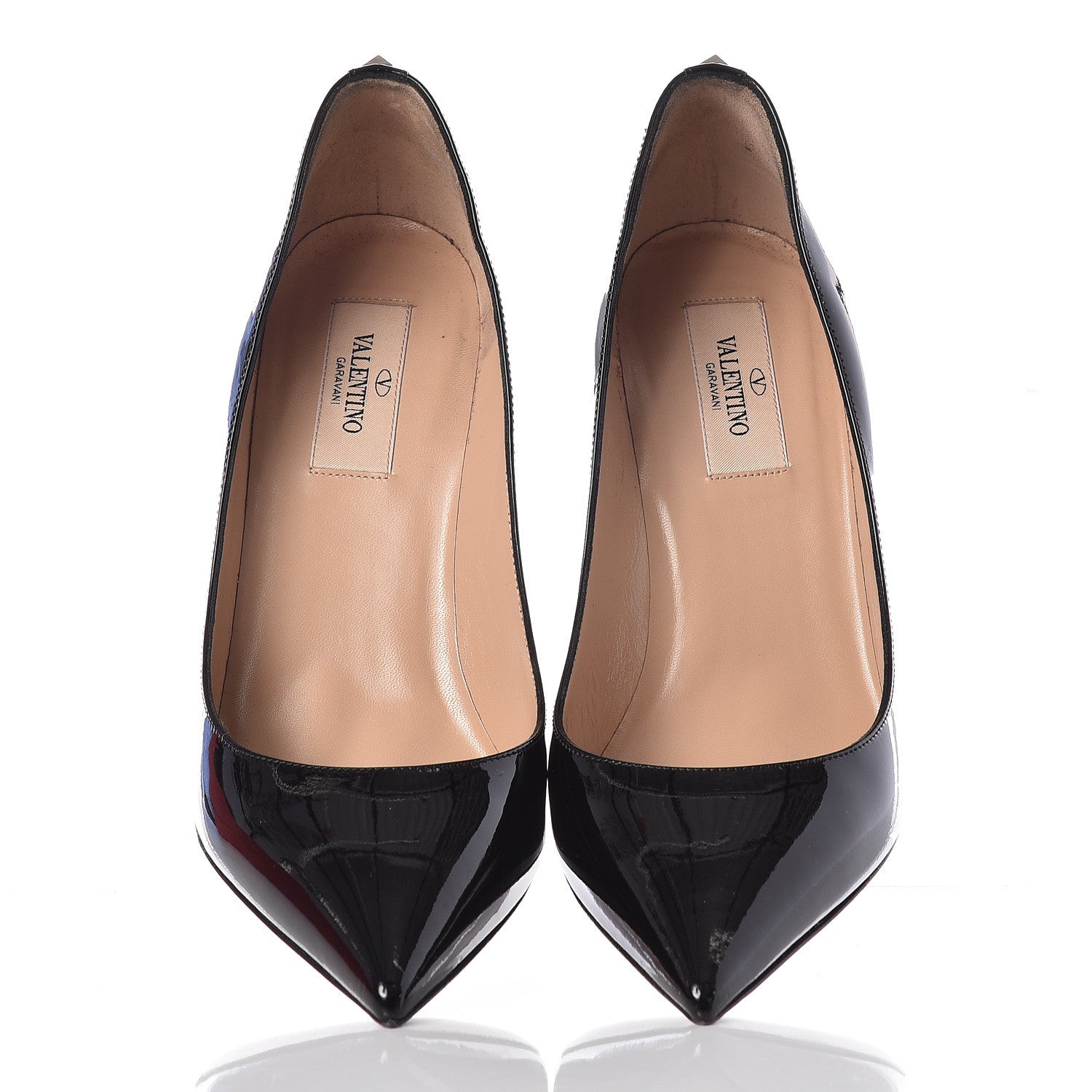 Valentino Garavani Patent Rockstud New Plain 85mm Pumps 38 Black 5 of 11
