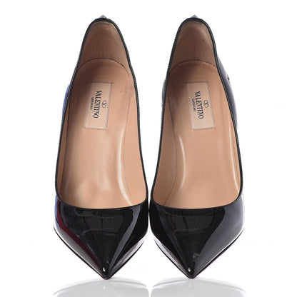 Valentino Garavani Patent Rockstud New Plain 85mm Pumps 38 Black 5 of 11