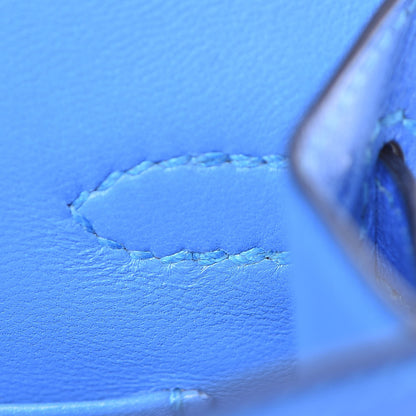 Hermes Ostrich Mini Kelly Sellier 20 Blueet 14 of 60