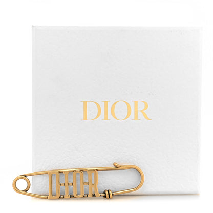 Christian Dior Logo Brooch Gold 3 of 3
