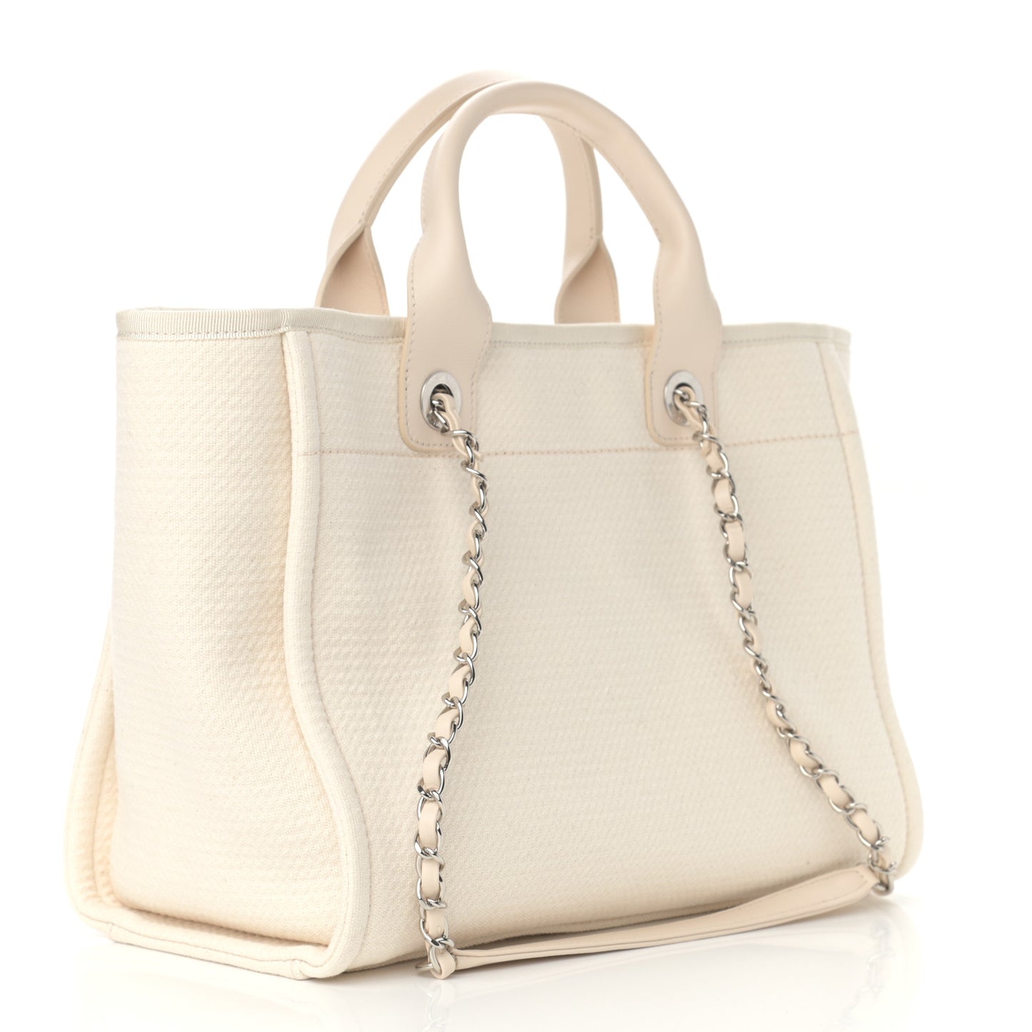 Mixed Fibers Small Deauville Tote White