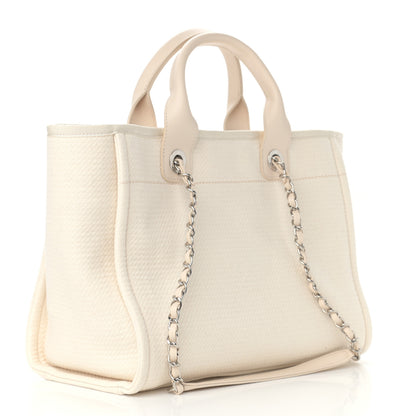 Chanel Mixed Fibers Small Deauville Tote White 4 of 12
