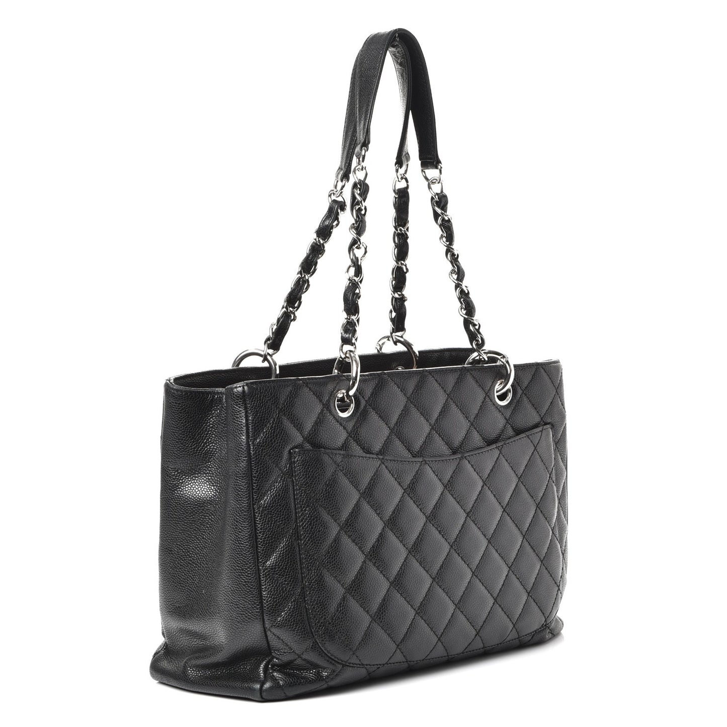 Caviar Quilted Grand Shopping Tote GST Black
