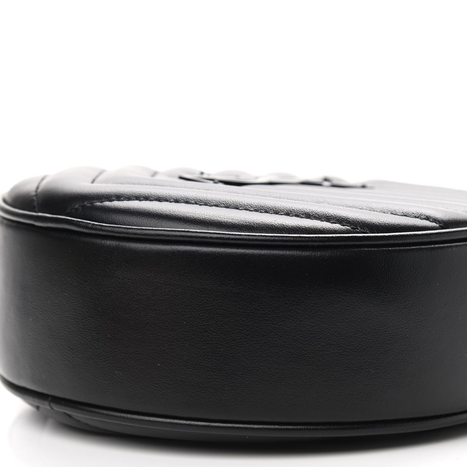 Saint Laurent Calfskin Matelasse Chevron Round Vinyle Camera Bag Black 8 of 8