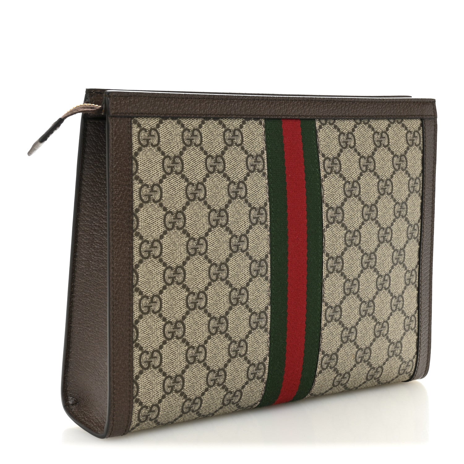 Gucci GG Supreme Monogram Web Ophidia Pouch Brown 3 of 8