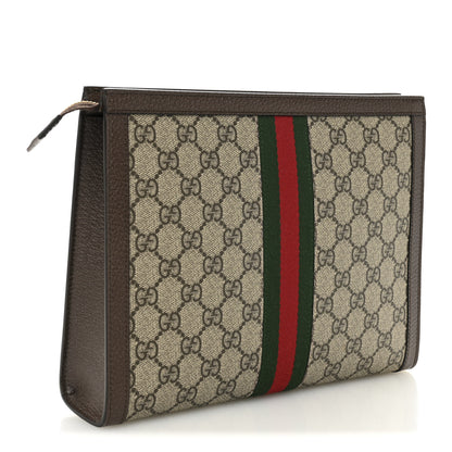 Gucci GG Supreme Monogram Web Ophidia Pouch Brown 3 of 8