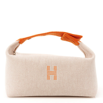 Hermes Canvas Small Bride-A-Brac Pouch Natural Orange 1 of 10