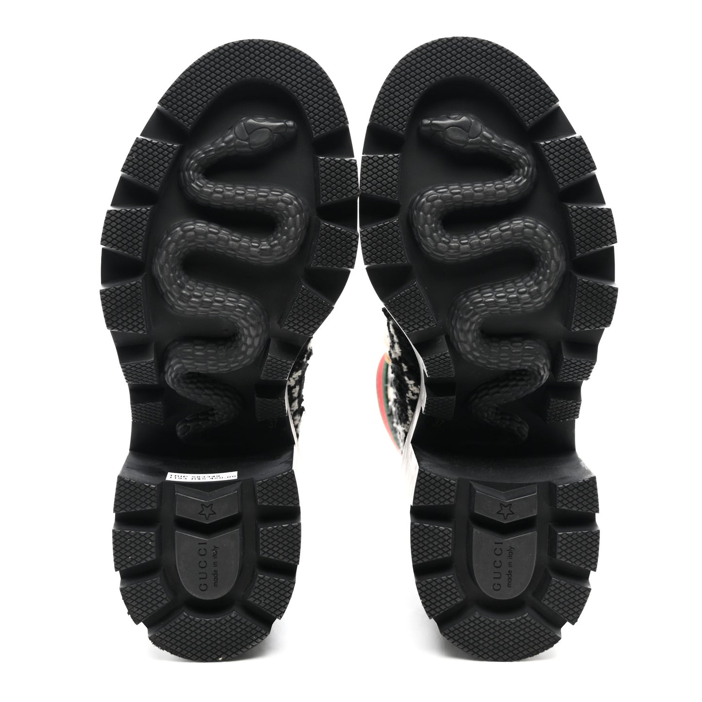 Tweed GG Monogram Lace Up Combat Ankle Boots 37 Black