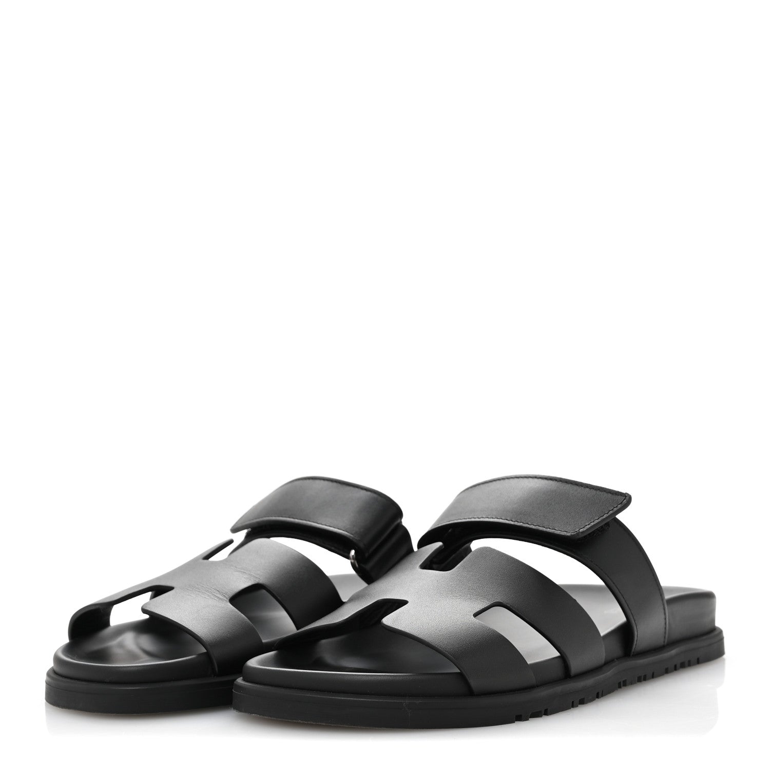 Hermes Calfskin Womens Chypre Sandals 38 Black 4 of 10
