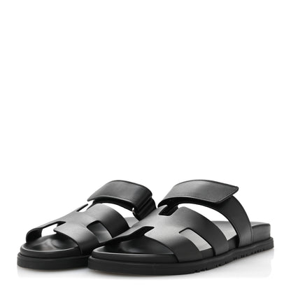 Hermes Calfskin Womens Chypre Sandals 38 Black 4 of 10