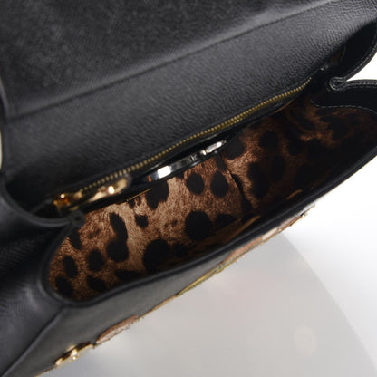 Dolce & Gabbana Dauphine Medium DG Family Patch Miss Sicily Satchel Black 6 of 9