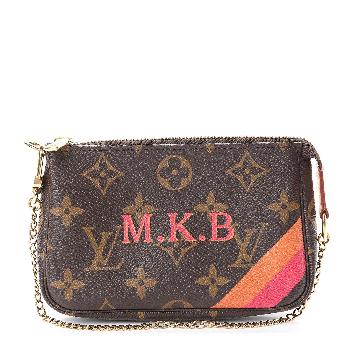 Monogram My LV Heritage Mini Pochette Accessories Fuchsia Orange