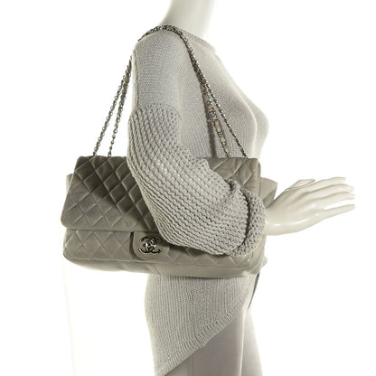 Chanel Lambskin Quilted Maxi Single Flap Light Blue 2 of 8