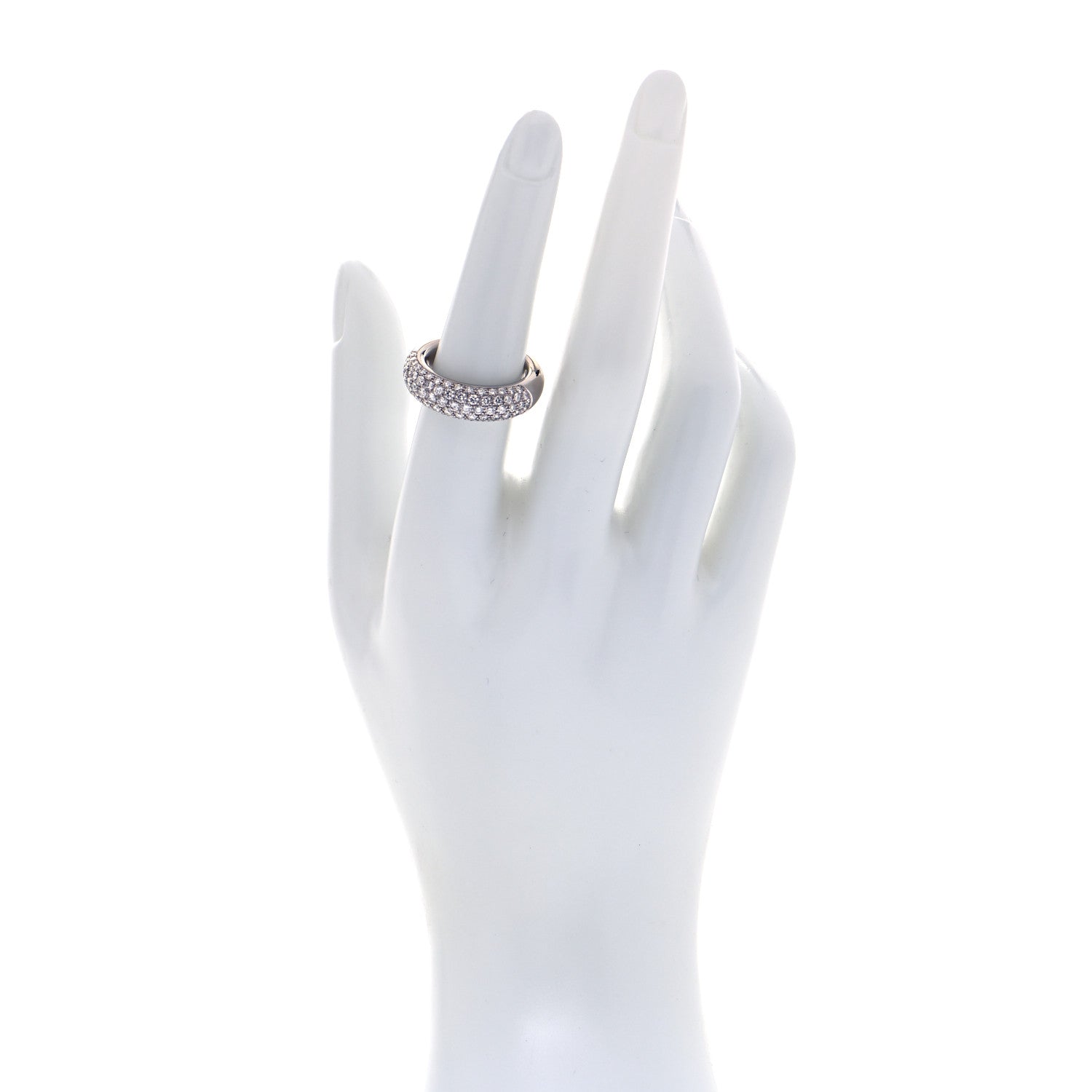 Chopard 18K White Gold Diamond Pave Dome Ring 54 6.75 2 of 7
