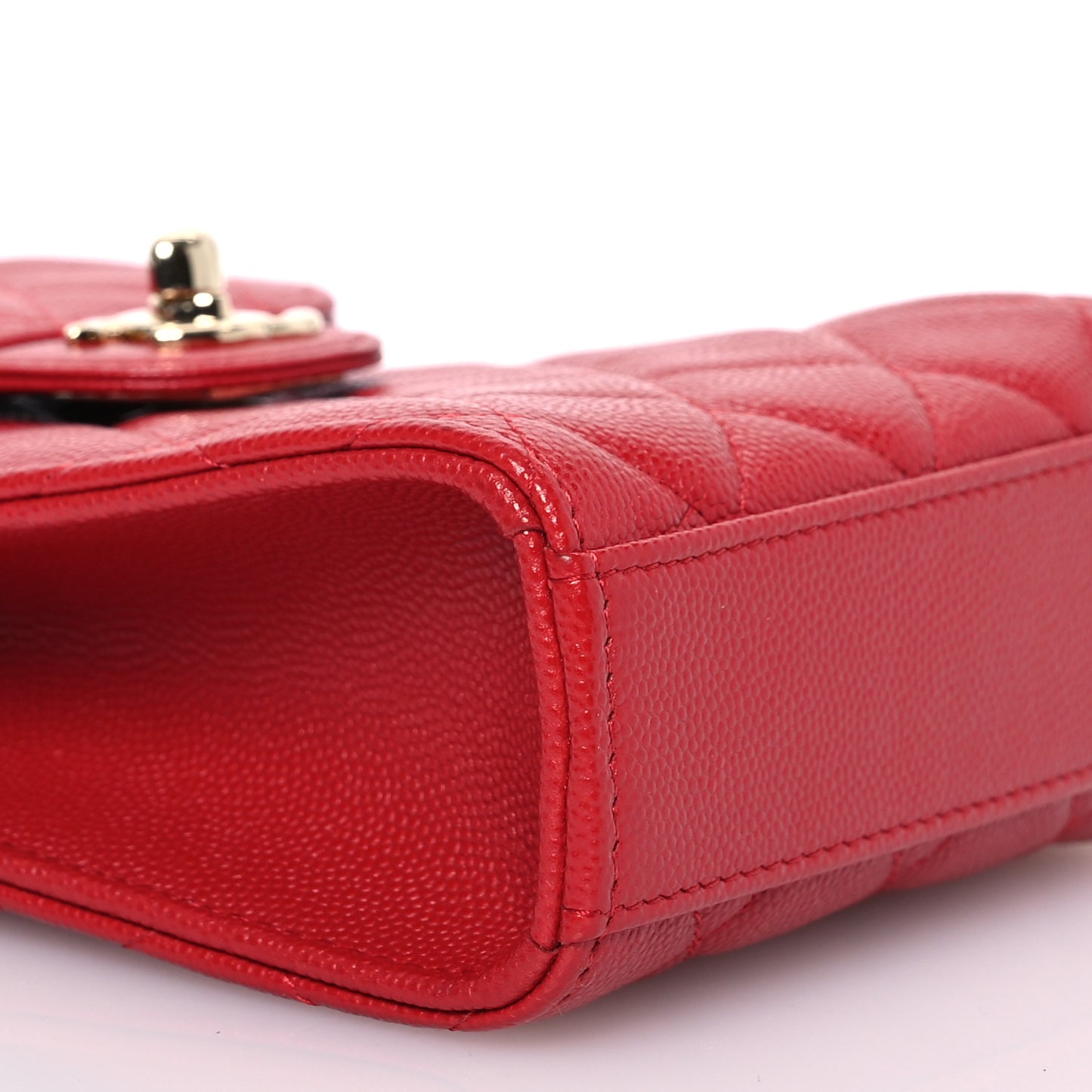 Caviar Quilted Classic Phone Holder Red