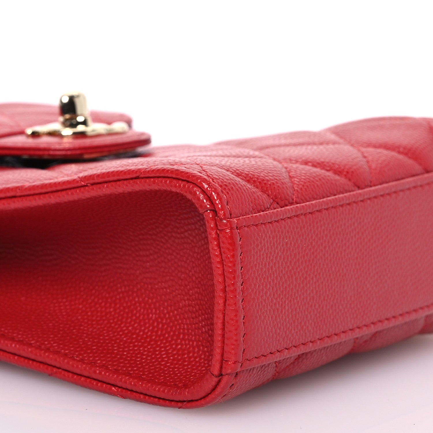 Chanel Caviar Quilted Classic Phone Holder Red 10 of 13