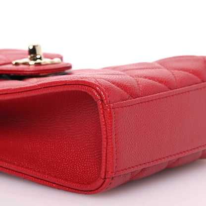 Chanel Caviar Quilted Classic Phone Holder Red 10 of 13