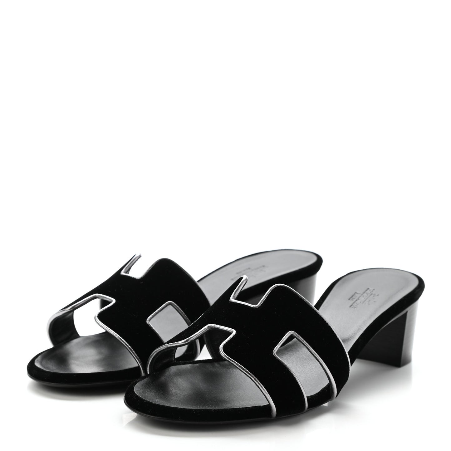Velvet Nappa Oasis Sandals 37.5 Argent Vieilli