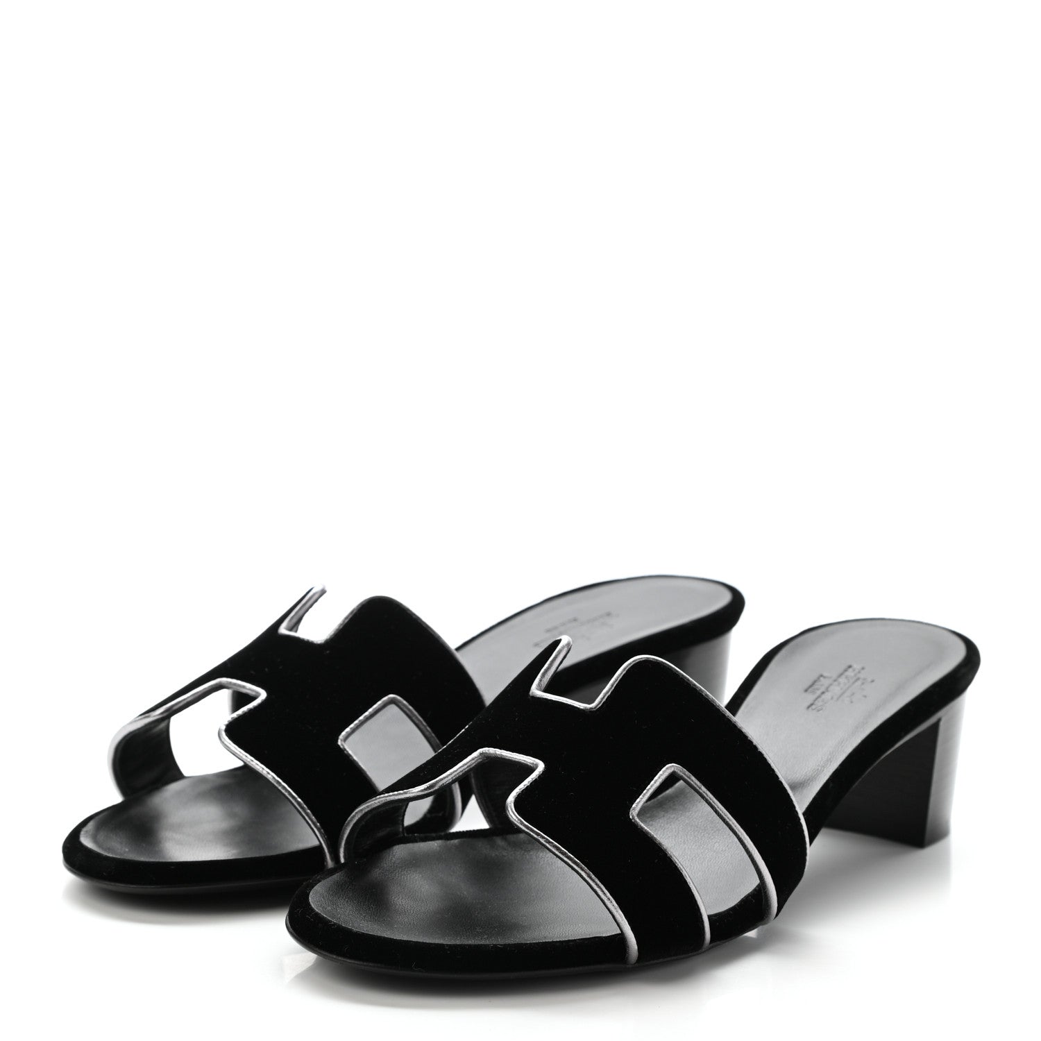 Hermes Velvet Nappa Oasis Sandals 37.5 Argent Vieilli 3 of 7