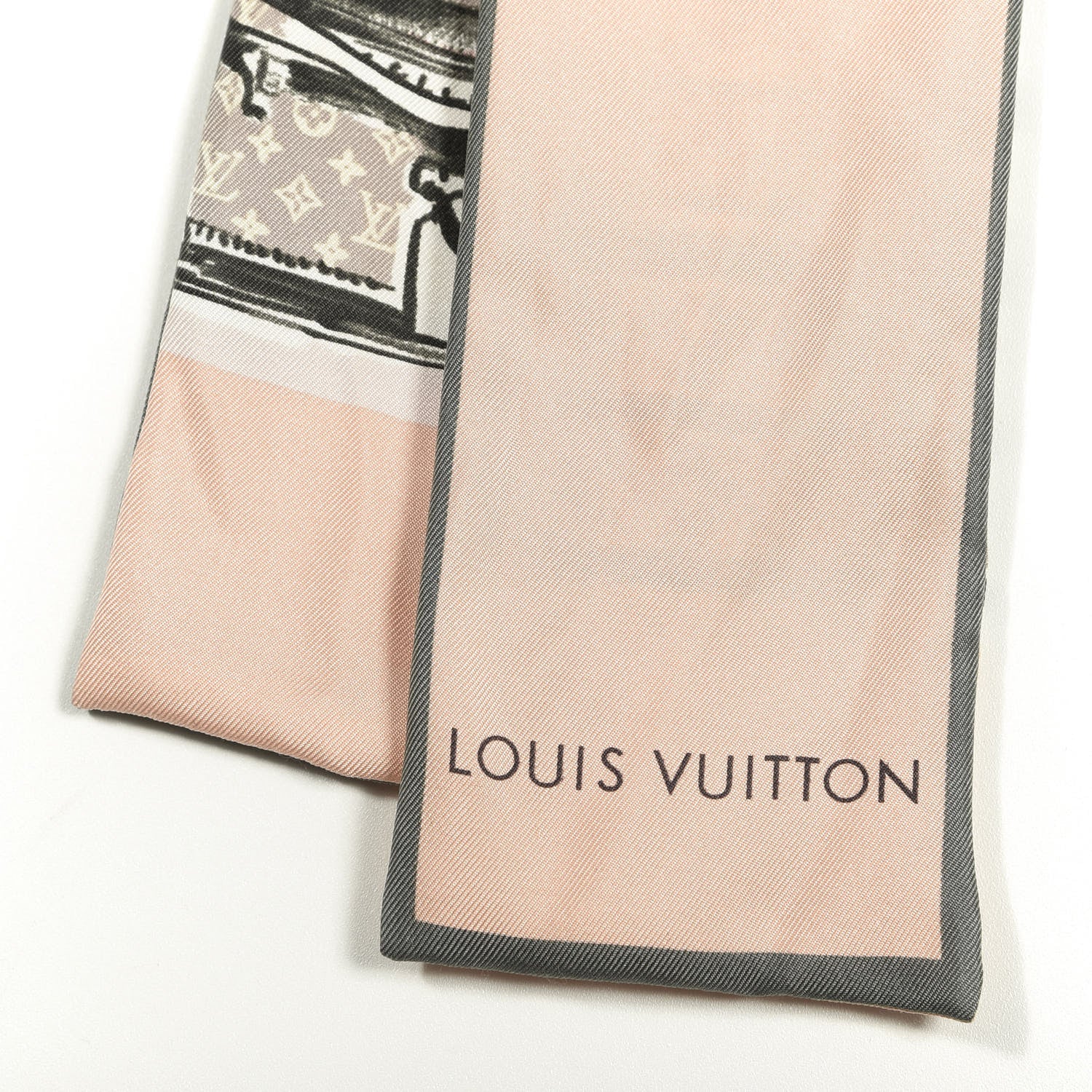 Louis Vuitton Silk Monogram Trunks Bandeau Rose Poudre 2 of 3