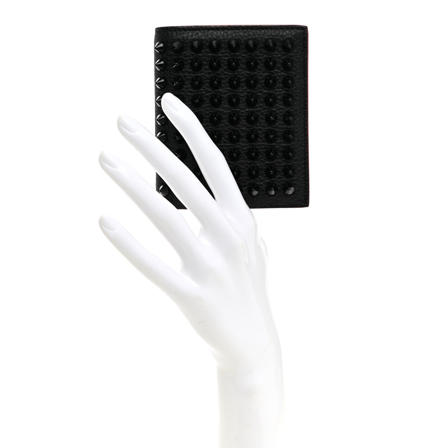 Christian Louboutin Calfskin Spiked Paros Wallet Black 2 of 7
