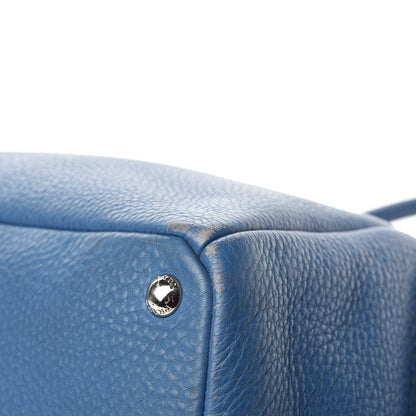 Prada Vitello Daino Double Handle Satchel Cobalto 9 of 13