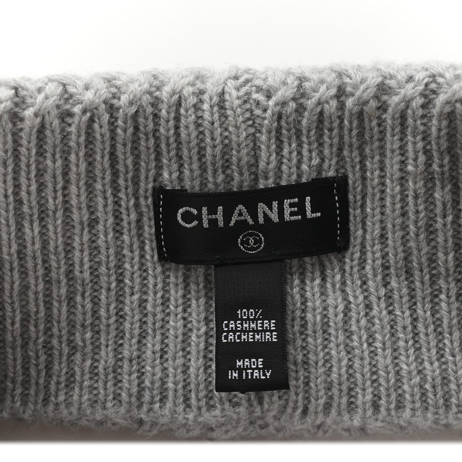 Chanel Cashmere CC Headband Grey Ecru 4 of 4