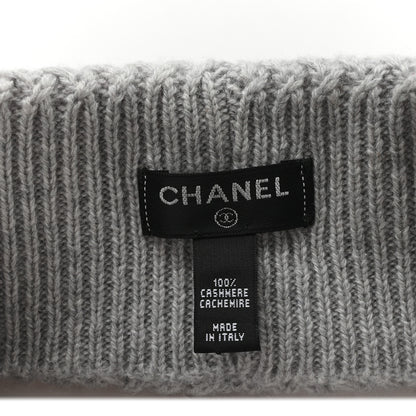 Chanel Cashmere CC Headband Grey Ecru 4 of 4
