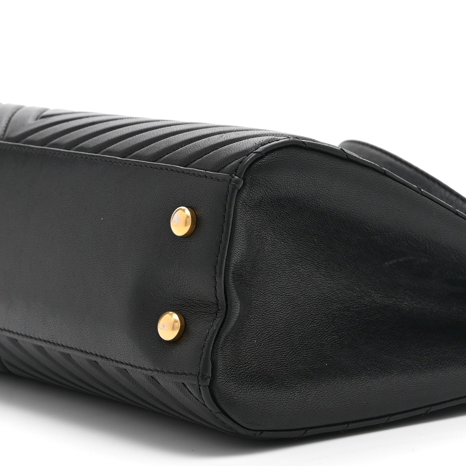 Chanel Shiny Sheepskin Chevron Quilted Collar and Tie Flap Black 10 of 10