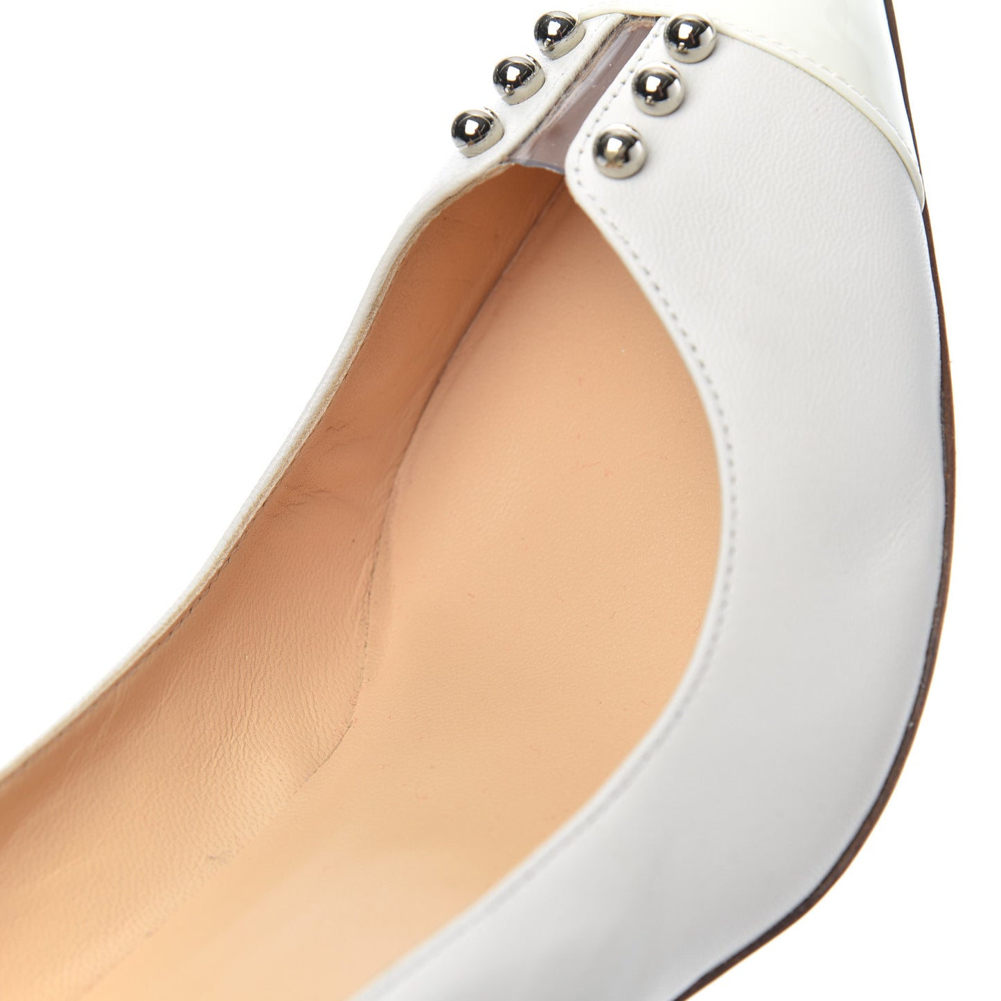 Nappa Patent Studded Predupump 85 Pumps 39.5 White