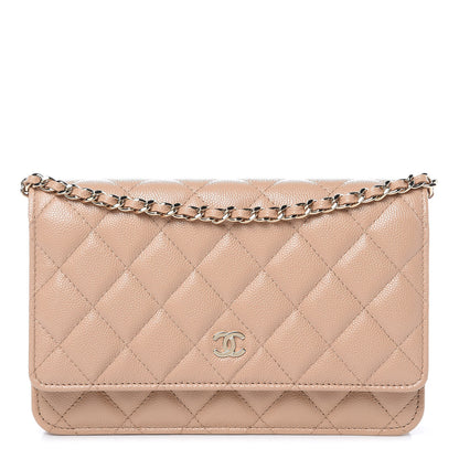 Chanel Caviar Quilted Wallet On Chain WOC Beige 1 of 11