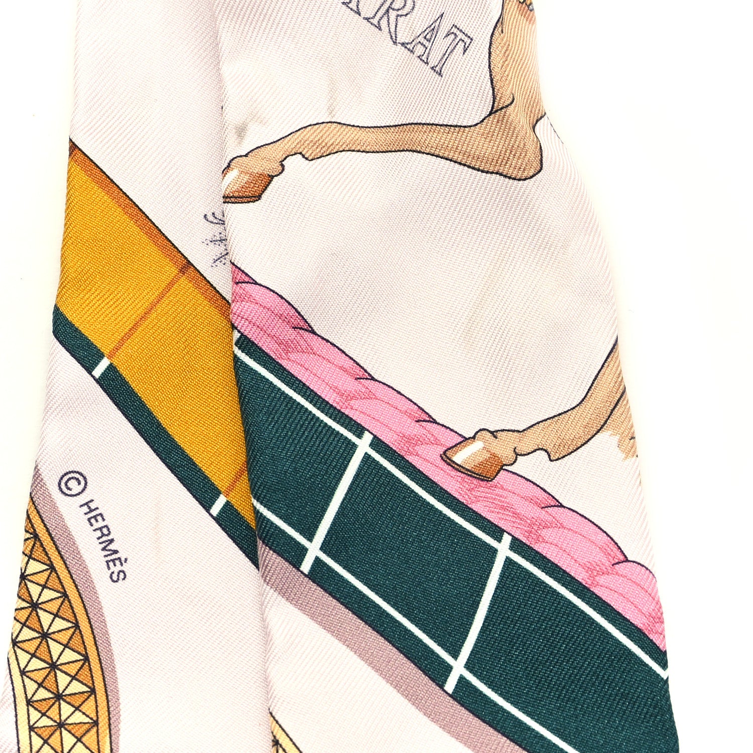 Hermes Silk Grand Apparat Twilly Rose Nacre Gold Anthracite 4 of 4