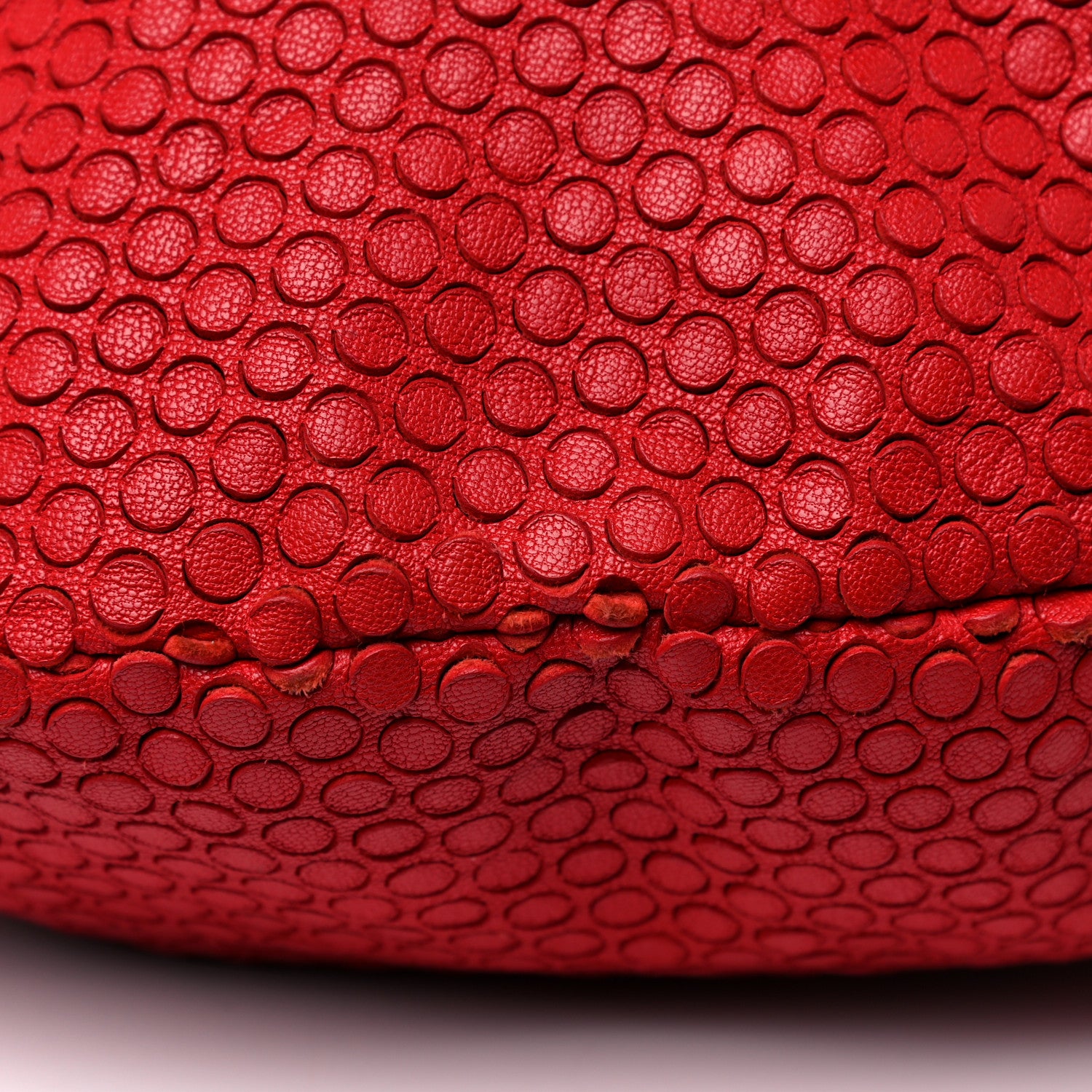 Chanel Perforated Calfskin Drawstring Tote Red 10 of 12