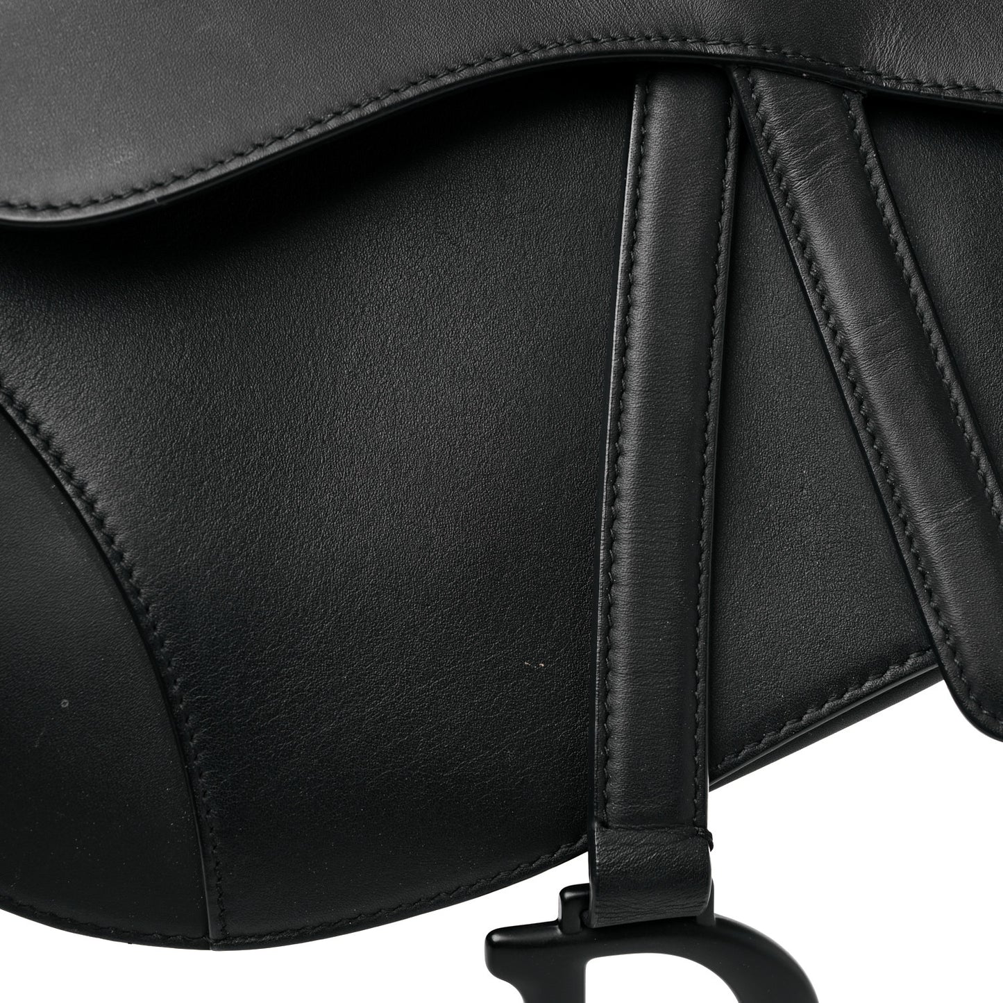 Ultra Matte Calfskin Saddle Bag Black