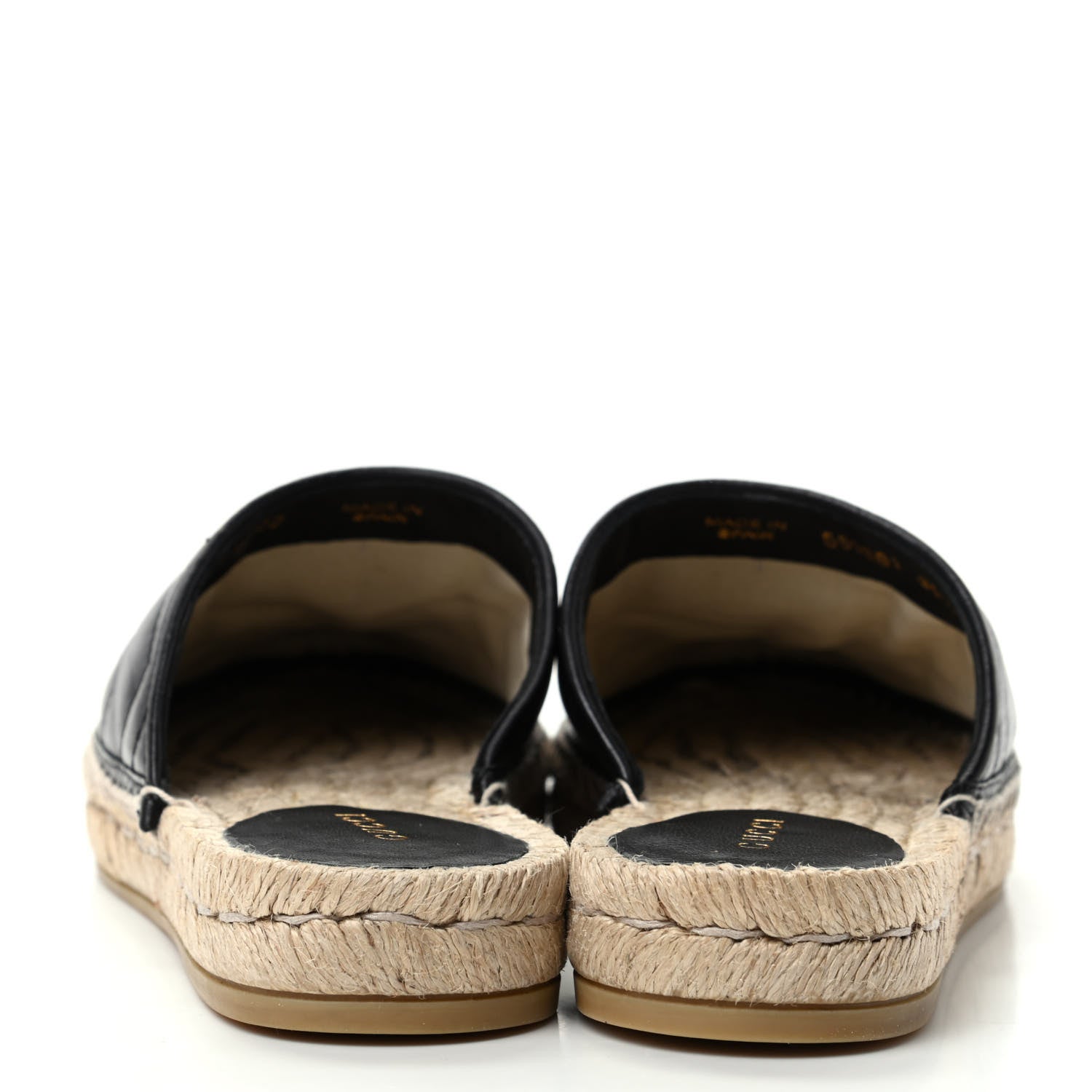Gucci Nappa Matelasse GG Marmont Espadrille Slippers 35.5 Black 7 of 11