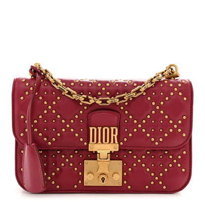 Christian Dior Lambskin Cannage Studded Small Dioraddict Flap Bag Red 1 of 11