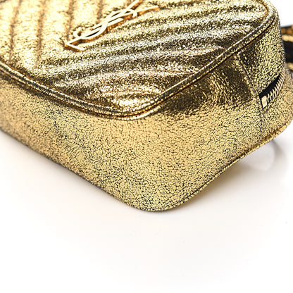 Saint Laurent Crinkled Metallic Calfskin Matelasse Monogram Lou Belt Bag Gold 8 of 10