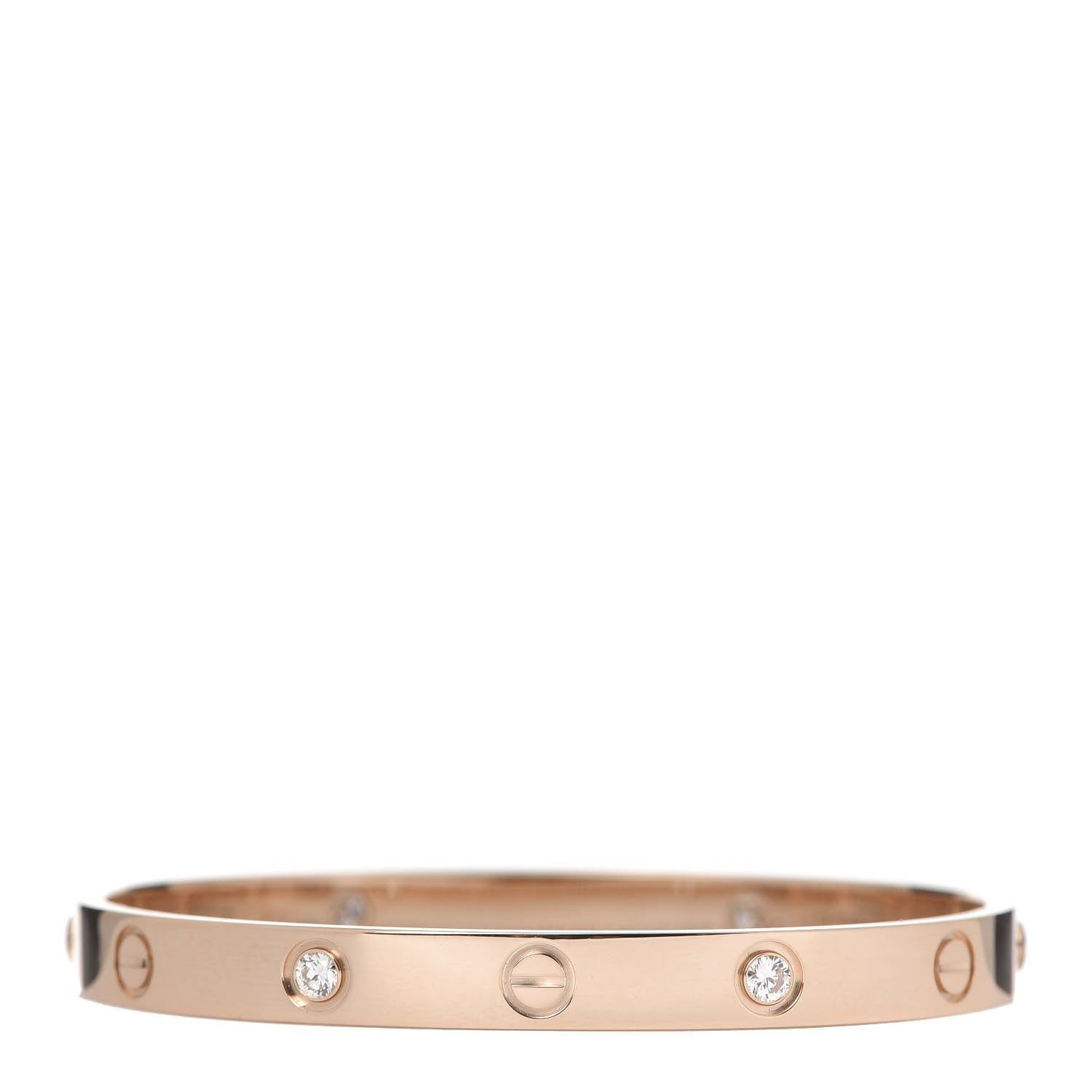 Cartier 18K Pink Gold 4 Diamond LOVE Bracelet 17 1 of 6